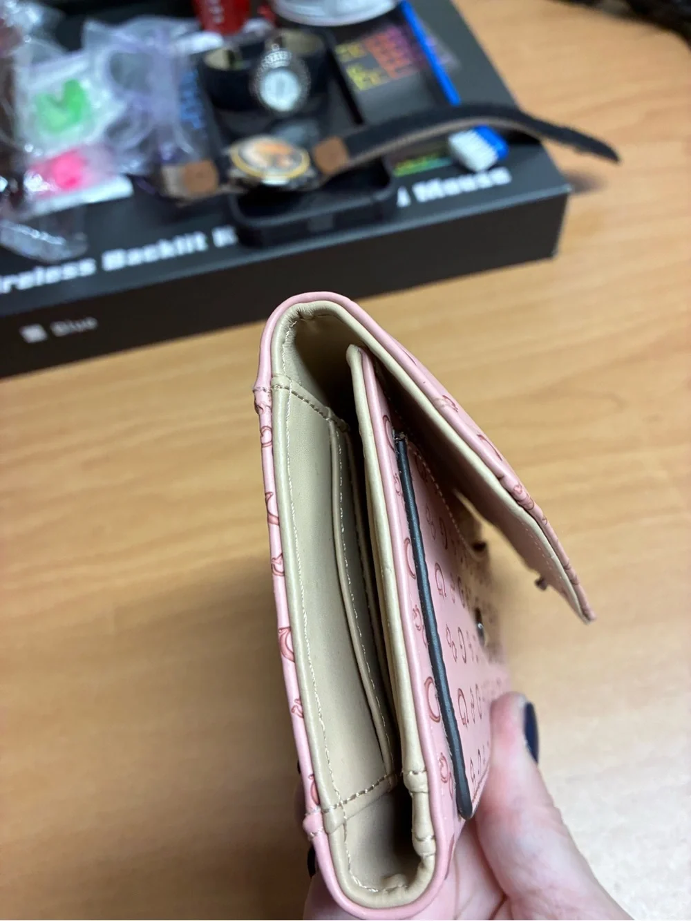 Guess Pink Logo Print Envelope Wallet